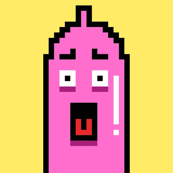Pixel Art Cute Condom Cartoon — Foto Stock