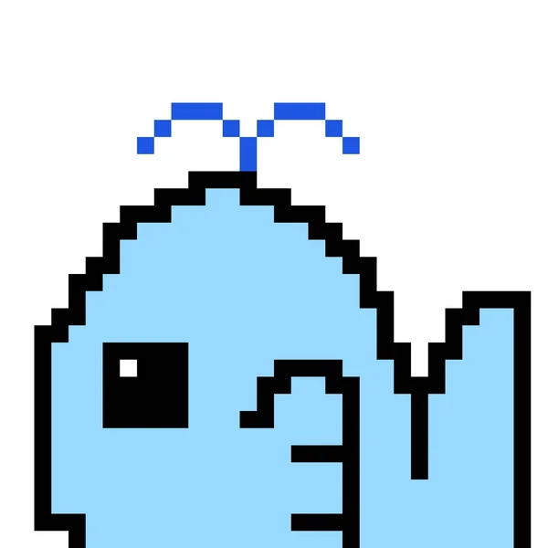 Pixel Art Cartoon Whale — Fotografia de Stock