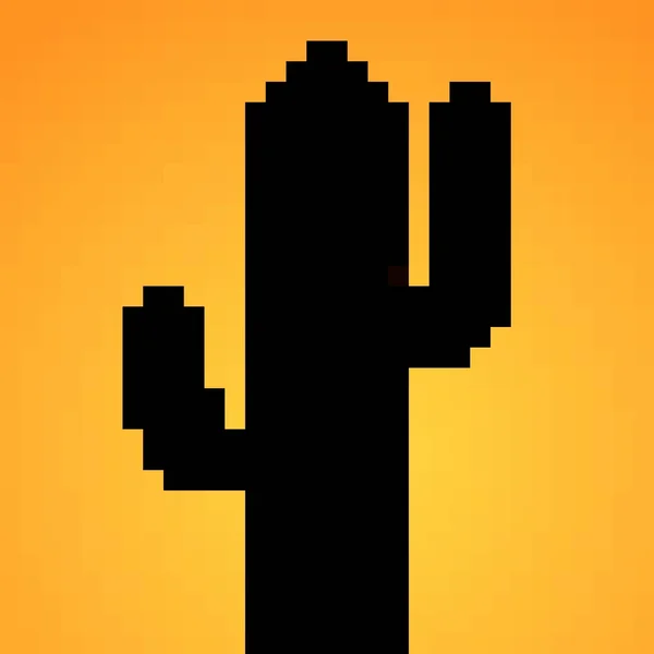 Pixel Art Cute Cactus Cartoon — 스톡 사진