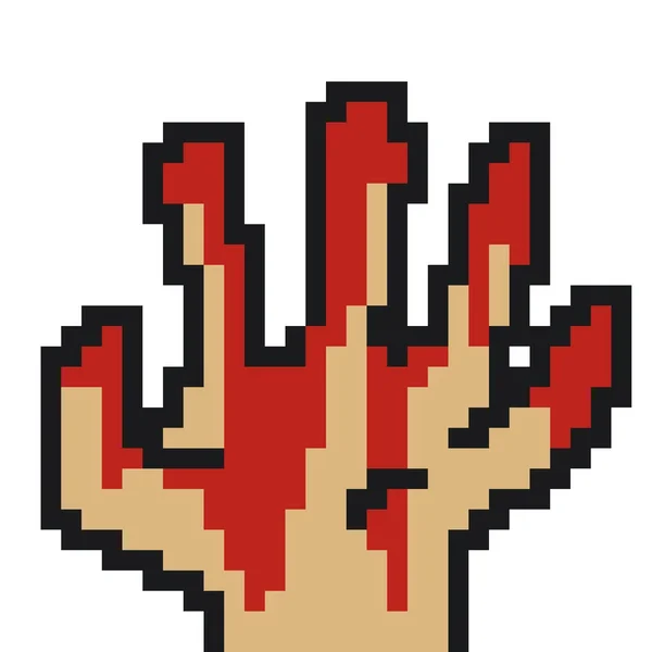 Pixel Art Hand Zombie — Fotografia de Stock