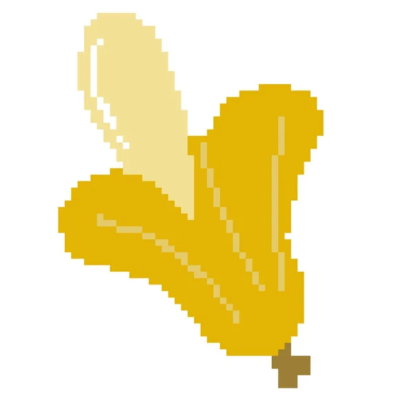 Pixel Művészet Egy Banán Rajzfilm Illusztráció — Stock Fotó