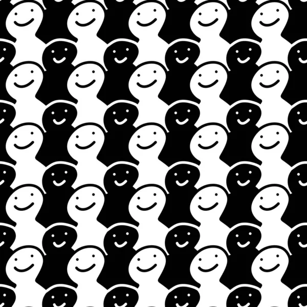 seamless pattern with funny faces.