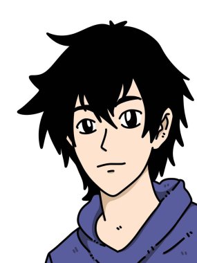 Beyaz arka planda sevimli bir adam çizgi filmi