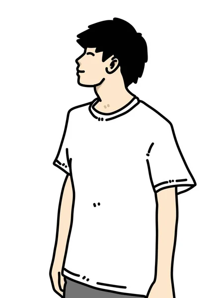 Cute Man Cartoon White Background — Stock Photo, Image