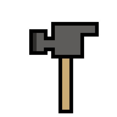 çekiç karikatürünün piksel sanatı