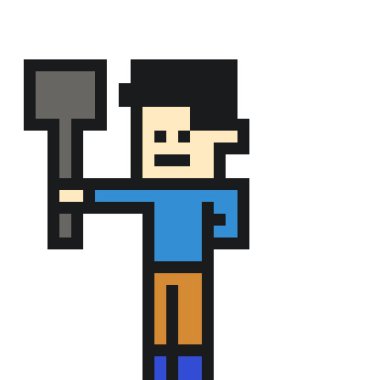 Tatlı adam çizgi filminin pikseli sanatı.