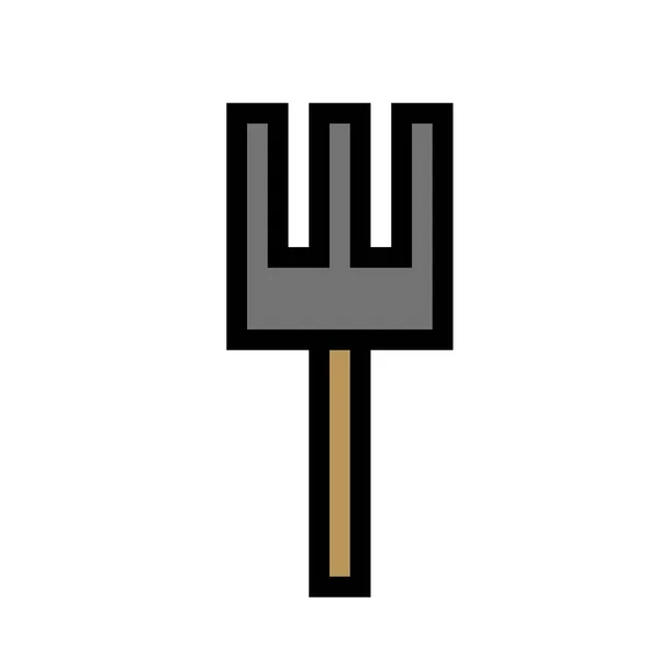 Pixel Art Fork Cartoon — Foto de Stock