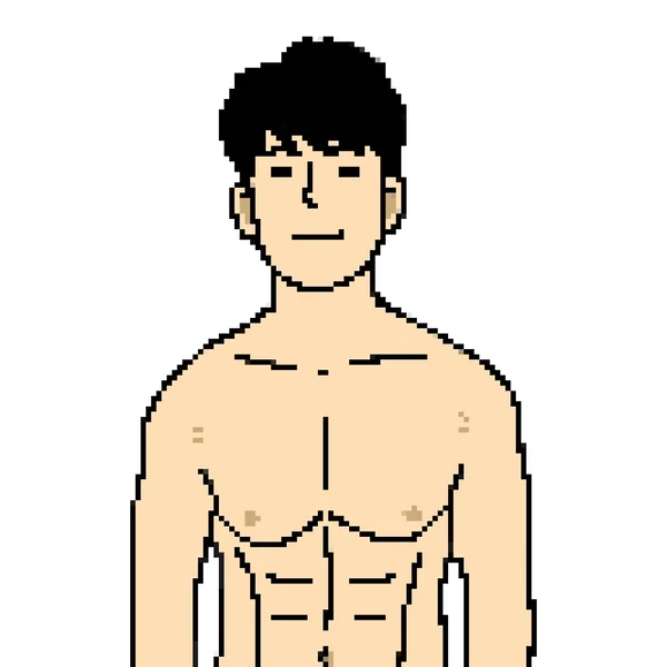 Pixel Art Cute Man Cartoon — Stock Photo, Image