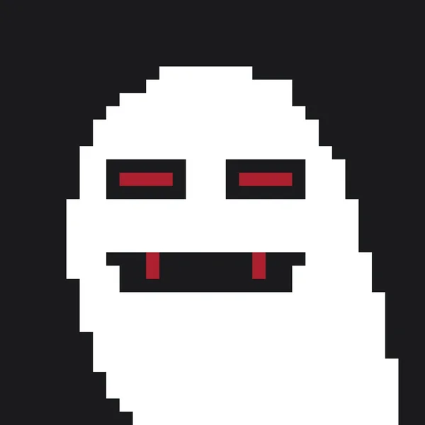 Pixel Art Ghost Monster Cartoon — Stockfoto