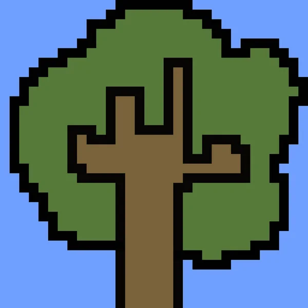 Pixel Art Tree Cartoon — Foto Stock