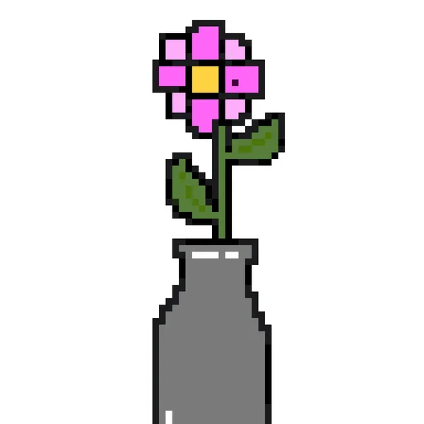 Pixel Art Flower Pot Cartoon — Zdjęcie stockowe