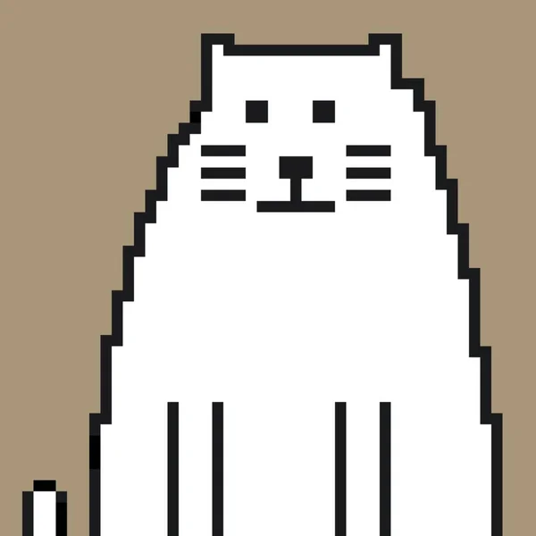 Pixel Art Cute Cat Cartoon — Stock Photo, Image