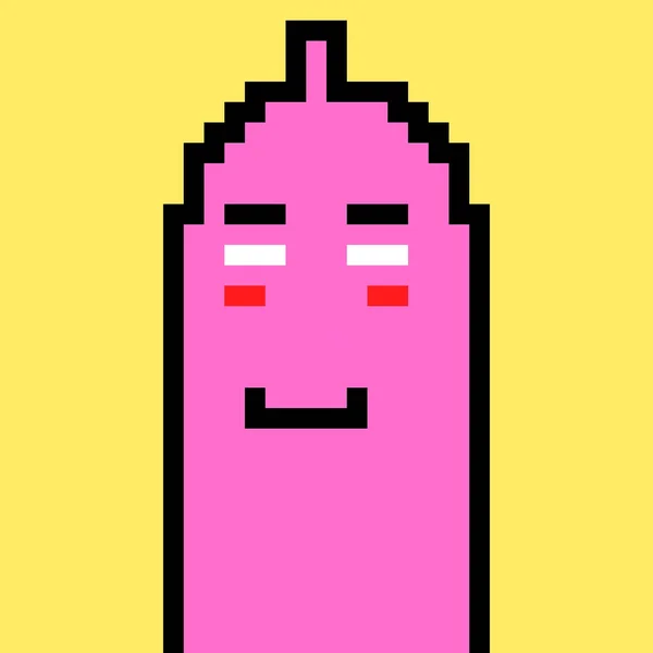 Pixel Art Cute Condom Cartoon —  Fotos de Stock