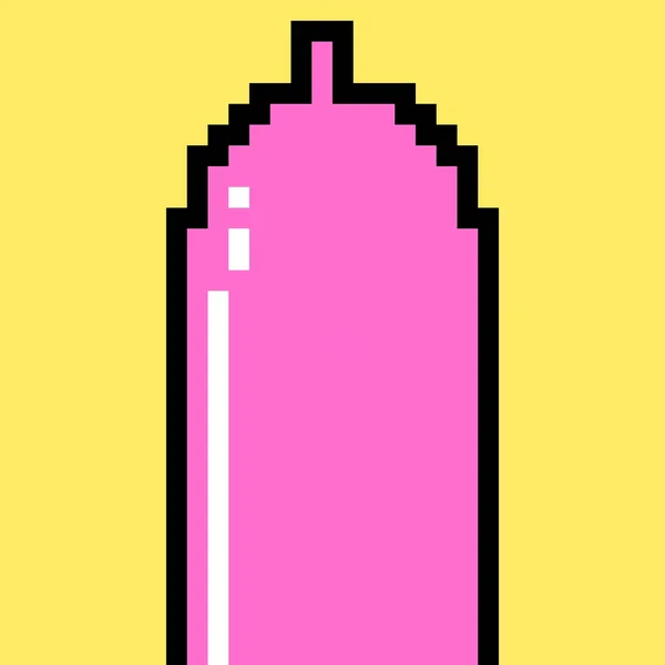Pixel Art Cute Condom Cartoon — 스톡 사진