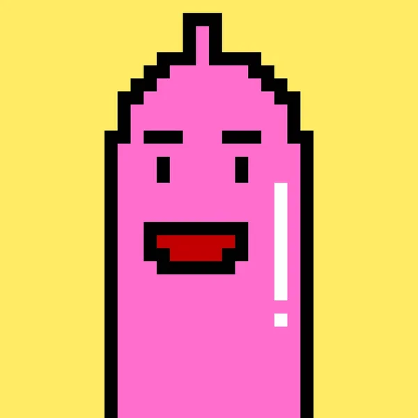 Pixel Art Condom Cartoon — Photo