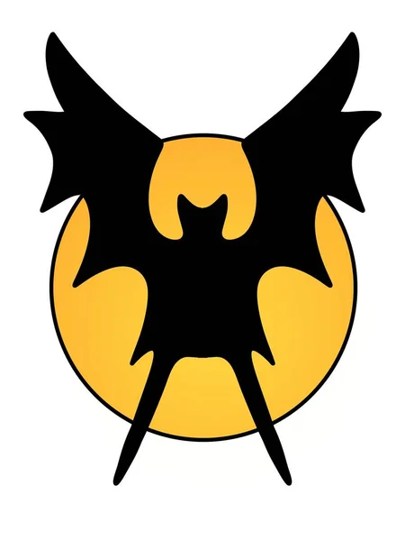 蝙蝠图标图解设计之间的光环 — 图库照片