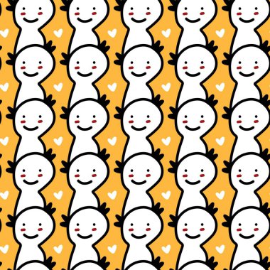 seamless pattern with children faces