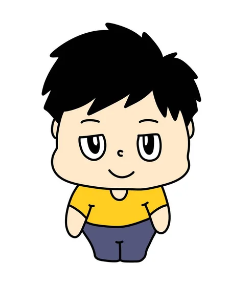 Art Color Cute Boy Cartoon Doodle Icon — Stock Photo, Image