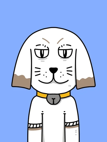 Schattig Hond Cartoon Blauwe Achtergrond — Stockfoto