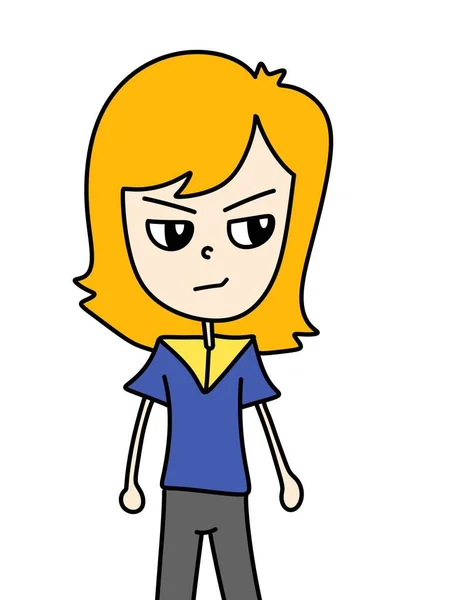 Beautiful Young Girl Cartoon Character — Fotografia de Stock