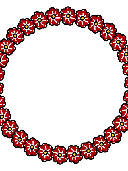 Kırmızı Çiçekli Çerçeve — Stok fotoğraf