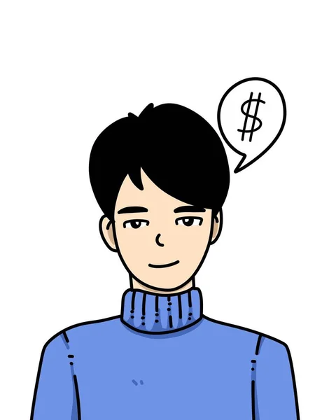Young Man Money Avatar Illustration Design — Zdjęcie stockowe