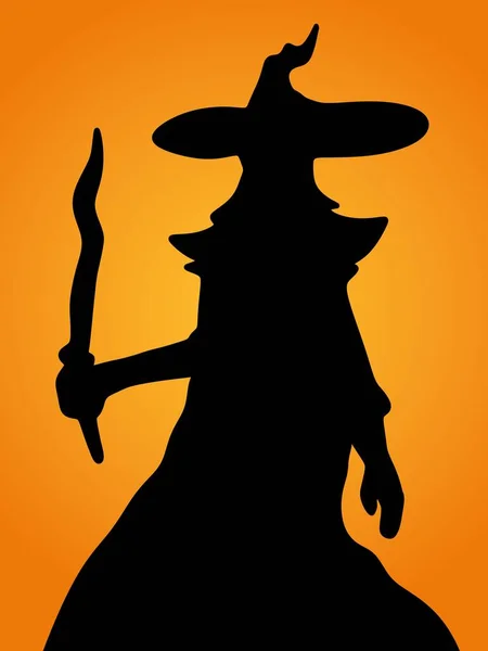 Silhouette Witch Shape — 스톡 사진