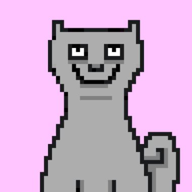 Şirin kedi çizgi filminin piksel sanatı