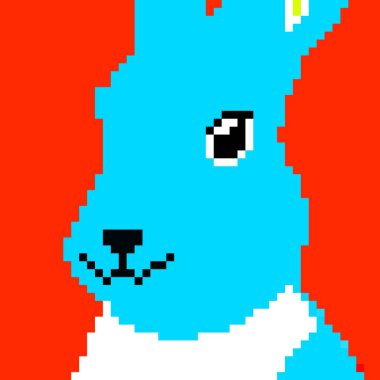 sevimli tavşan çizgi filminin pikseli sanatı