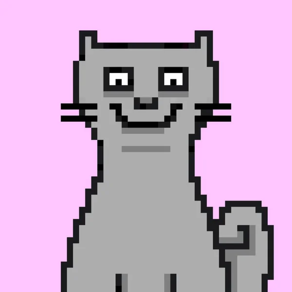 Pixel Art Cute Cat Cartoon — Photo