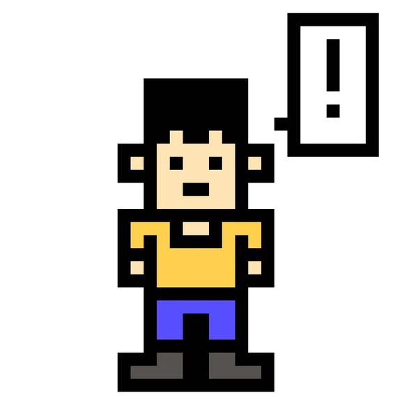 Pixel Art Cute Man Cartoon —  Fotos de Stock