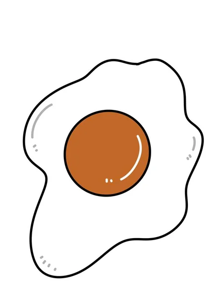 Ikona Smażonego Jajka Białym Tle — Zdjęcie stockowe