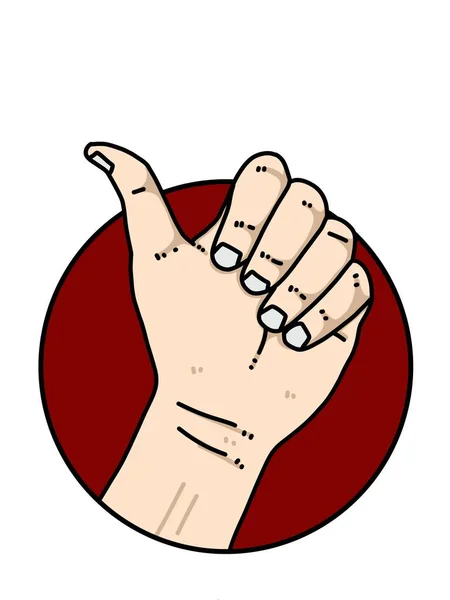 Mão Com Esmalte Vermelho — Fotografia de Stock