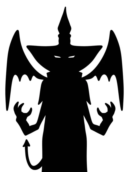 Black Evil Monster Shape White Background — Zdjęcie stockowe