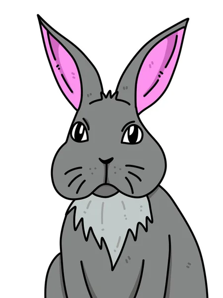 Niedliche Kaninchen Karikatur Auf Weißem Hintergrund — Stockfoto