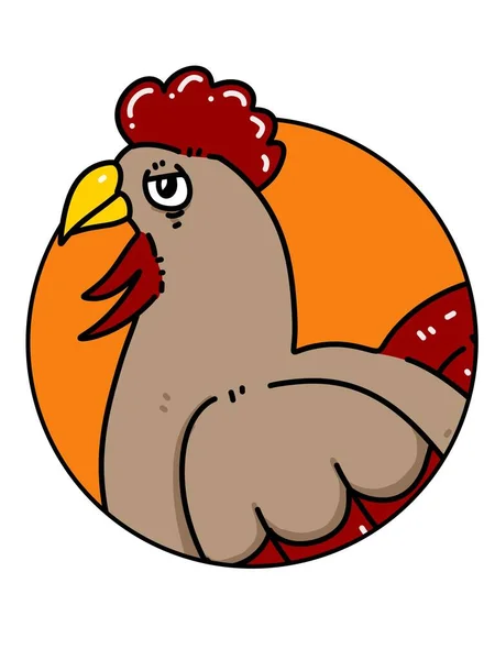 Illustration Cartoon Chicken White Background — Fotografia de Stock