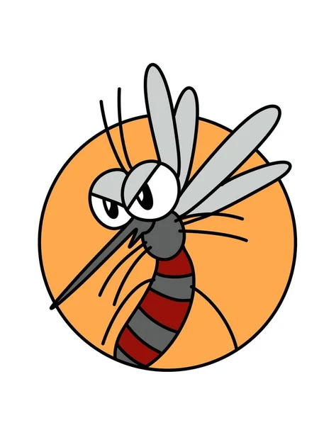 Komár Karikatura Bílém Pozadí — Stock fotografie