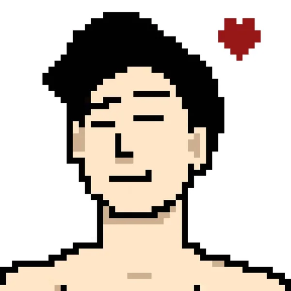 Pixel Art Cute Man Cartoon — Fotografia de Stock
