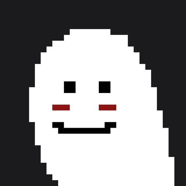 Pixel Art Cute Ghost Cartoon — Zdjęcie stockowe