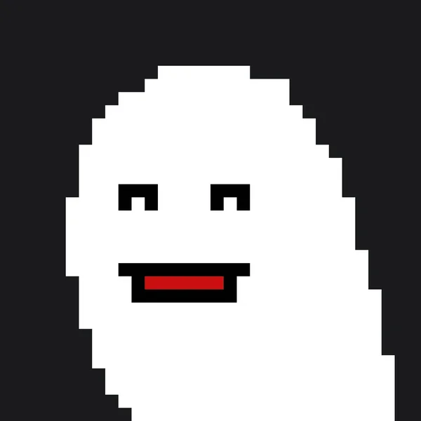 Pixel Art Cute Ghost Cartoon —  Fotos de Stock