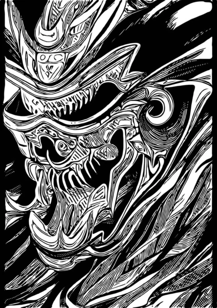 Black White Monster Cartoon — Stock Photo, Image
