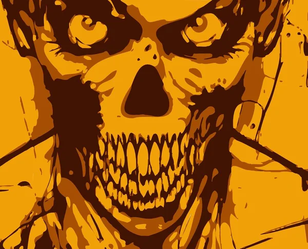 Halloween Background Skull Cartoon — Stock Fotó