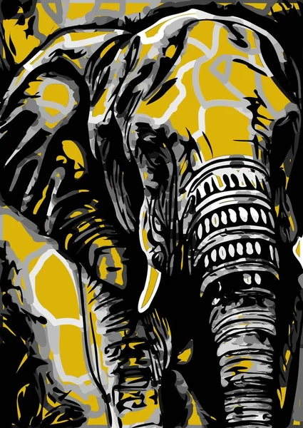 Umělecká Barva Kresleného Filmu Slona — Stock fotografie