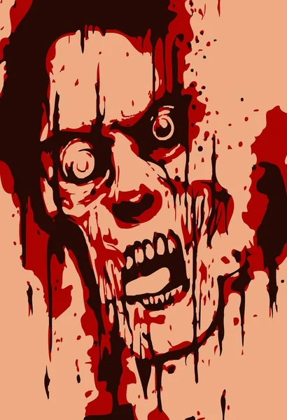 Halloween Skull Blood Background —  Fotos de Stock