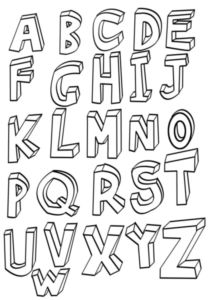 Illustration Alphabet Letters White Background — Stock Photo, Image