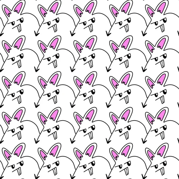 Patrón Sin Costuras Dibujos Animados Lindo Conejo —  Fotos de Stock