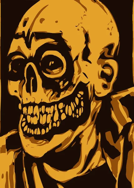 Cráneo Con Esqueleto Fondo Negro —  Fotos de Stock