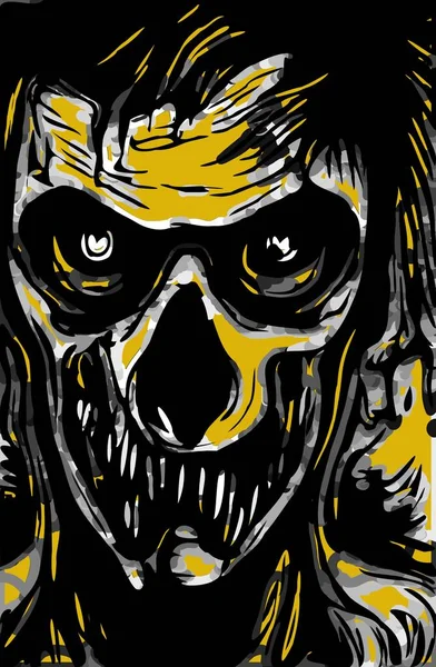 Illustration Skull Face — Stok fotoğraf