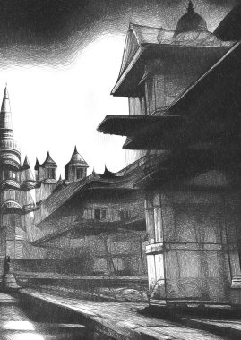 Şehirdeki terk edilmiş eski bina.