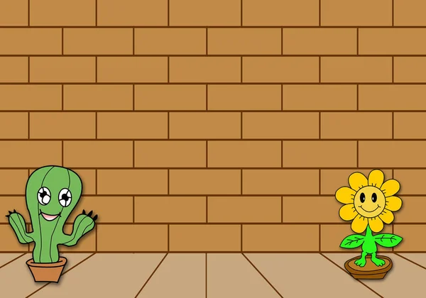 Cute Cartoon Cactus — 스톡 사진
